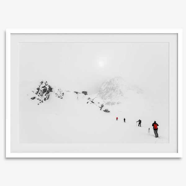 Denali Alaska snow mountain photography - fine art winter landscape print in modern Scandi style.