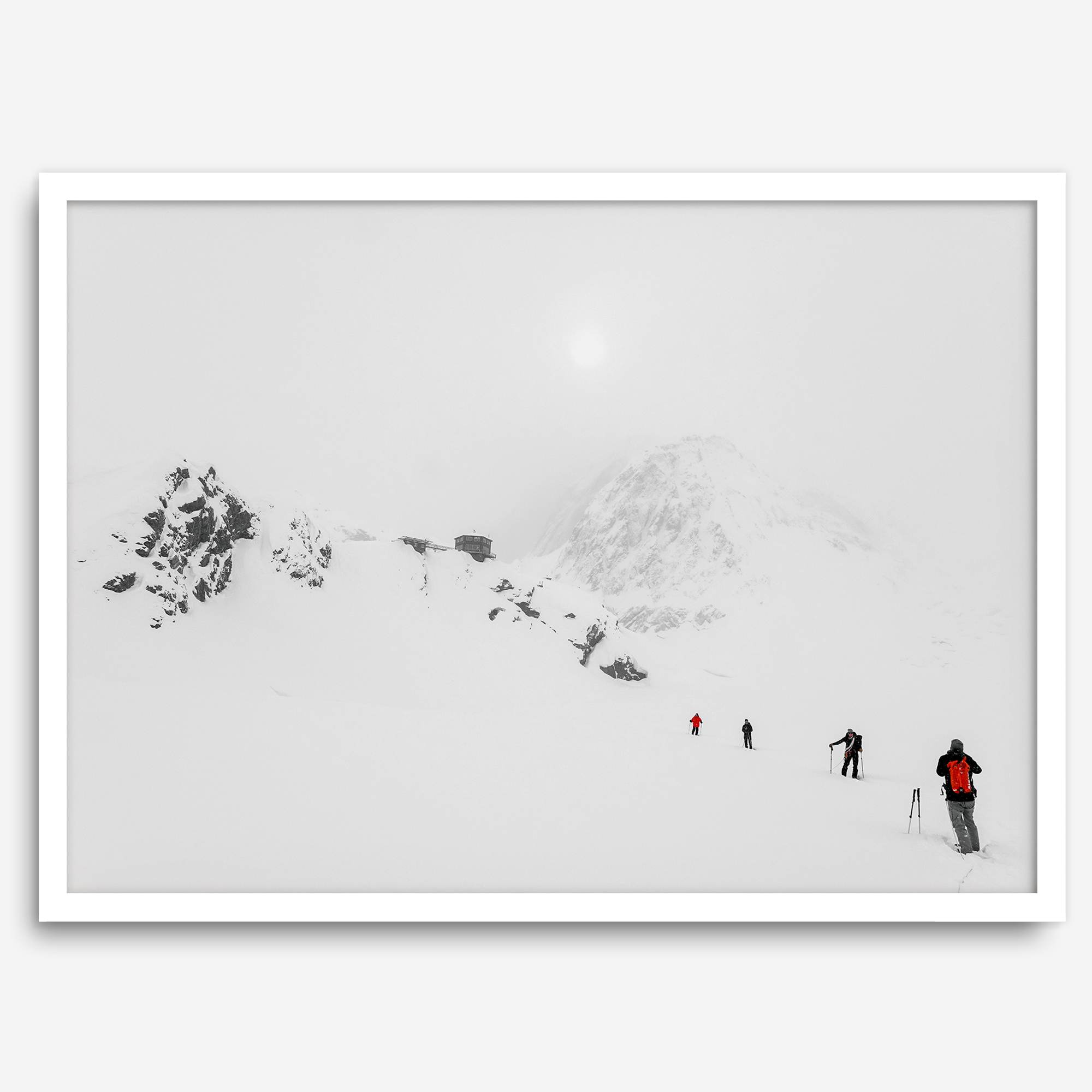 Denali Alaska snow mountain photography - fine art winter landscape print in modern Scandi style.