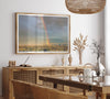 Desert landscape artwork of a rainbow over Arizona sand dunes with distant mountains