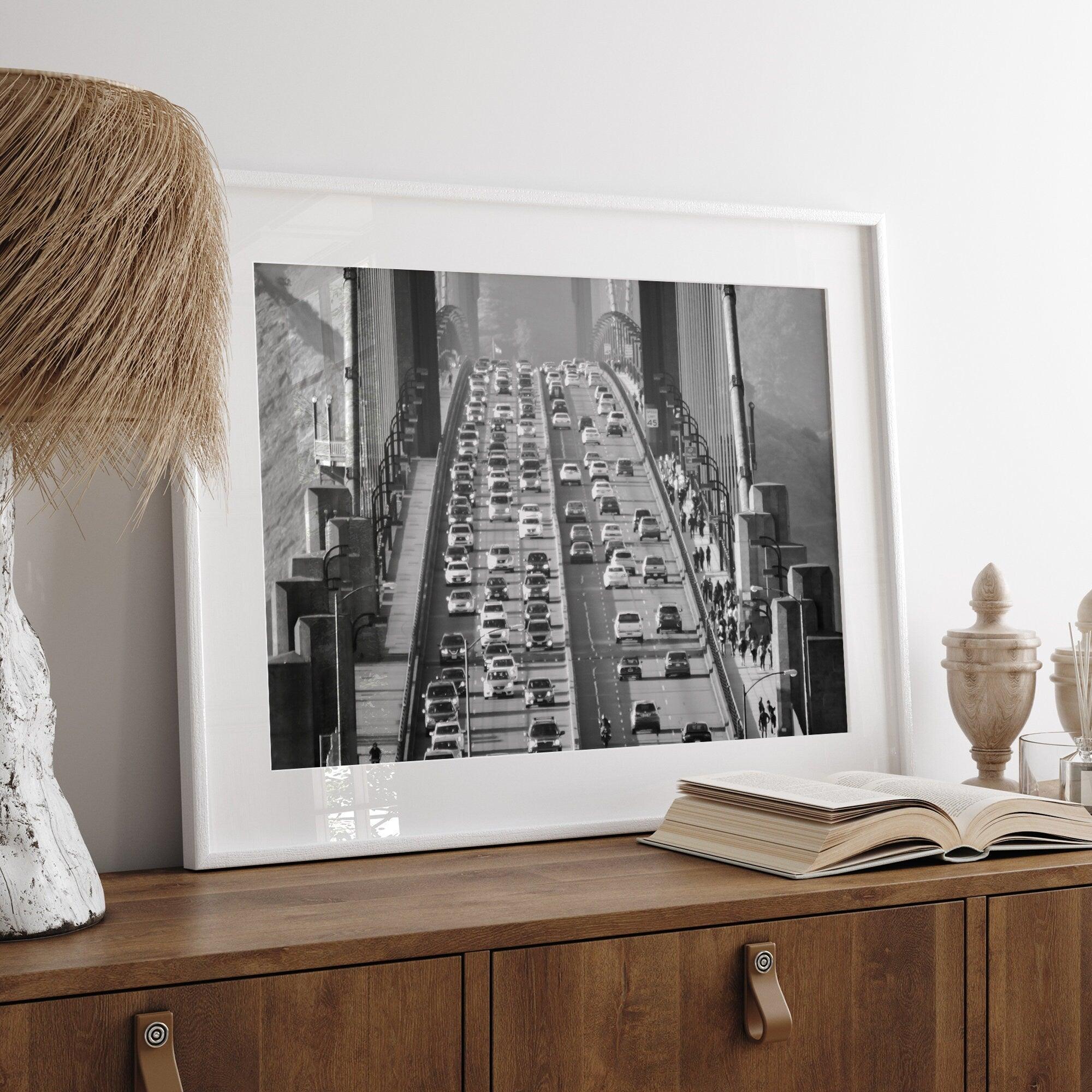 Stunning Golden Gate Bridge Close-up Black and White Wal Art