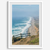A fine art print of 10-mile beach in Point Reyes, California. In this beach wall art, you can see the long beach stretches as far as the eyes can see and the waves crashing against the beach.