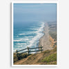 A fine art print of 10-mile beach in Point Reyes, California. In this beach wall art, you can see the long beach stretches as far as the eyes can see and the waves crashing against the beach.