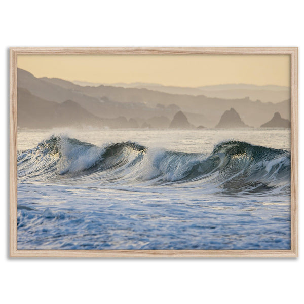 A fine art Ocean print showcasing water waves crashing in the ocean. this beach-themed wall art will make you want to jump into the waves every time you look at it. Taken in Bodega Bay, California.