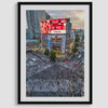  Elegant urban wall art of Shibuya Crossing in Tokyo with vibrant street life and architecture.