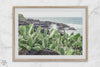 Cactus wall art of Kauai coast with ocean waves and tropical greenery.