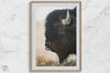 Fine art buffalo print from Yellowstone, showcasing earthy tones and western-inspired composition.