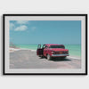 Vintage Car On Beach Fine Art Photography Print - Beach Wall Art, Beach Themed Framed Print, Antique Car Poster Beachy Decor