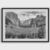 Yosemite National Park Black and White Fine Art Print - Forest Wall Art, Yosemite Valley Monochrome Framed Poster, B&W Mountain Wall Art