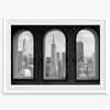 Framed black and white San Francisco skyline as seen from Coit Tower