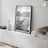 Fine art dive print in monochrome tones, elegant wall decor inspired by Hawaii.
