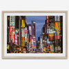 Cyberpunk-style photo print of neon-lit Shinjuku street in Tokyo, Japan