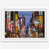 Cyberpunk-style photo print of neon-lit Shinjuku street in Tokyo, Japan