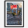  Elegant urban wall art of Shibuya Crossing in Tokyo with vibrant street life and architecture.