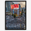 Elegant urban wall art of Shibuya Crossing in Tokyo with vibrant street life and architecture.