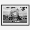 Tower Bridge wall art print, fine art black and white cityscape photography.