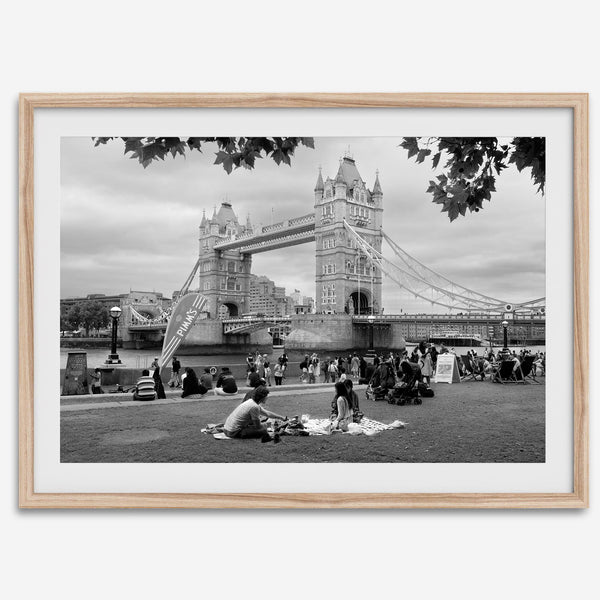 Tower Bridge wall art print, fine art black and white cityscape photography.