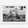 Tower Bridge wall art print, fine art black and white cityscape photography.