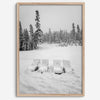 Minimalist winter scene artwork photographed at Heavenly Ski Resort Lake Tahoe.
