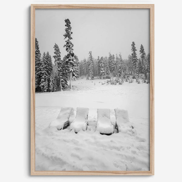 Minimalist winter scene artwork photographed at Heavenly Ski Resort Lake Tahoe.