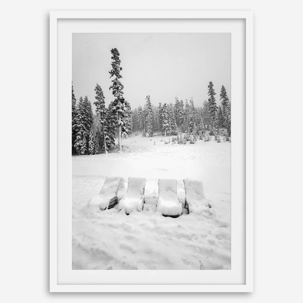 Minimalist winter scene artwork photographed at Heavenly Ski Resort Lake Tahoe.