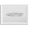 An abstract nature photography landscape photography print featuring a murmuration of starlings in an abstract formation against the sky, capturing minimalist beauty.