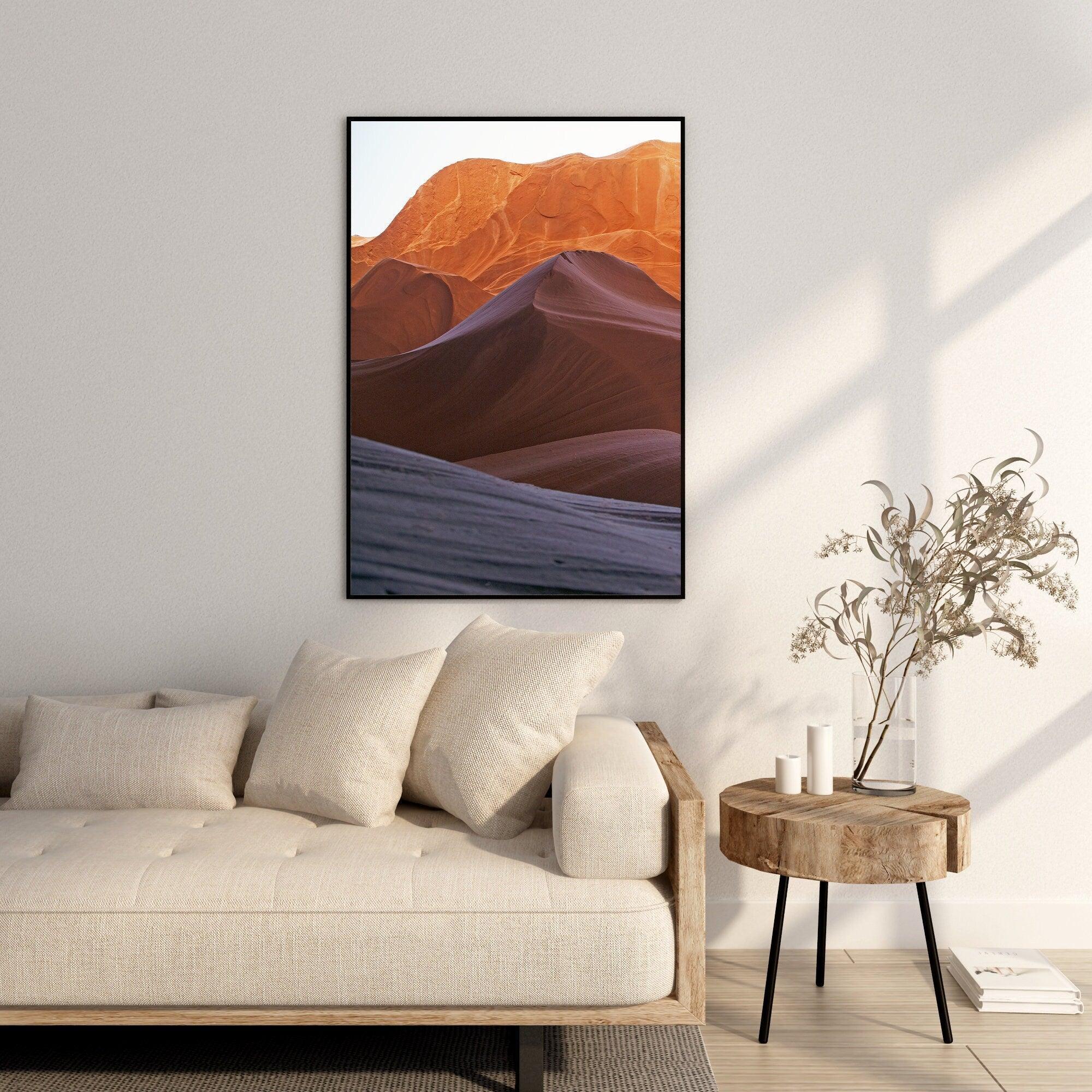 Bring the colors and textures of the Arizona desert and Antelope Canyon into your home with this unique abstract fine art desert photography print.