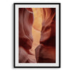 A set of 3 wall art framed or unframed prints of antelope canyon. Each print in this gallery wall set shows a different scene from the stunning canyon with its unique colors and textures.