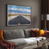 This stunning piece of desert wall art will take your breath away. This beautifully framed picture of a Death Valley National Park road leading towards the snow-covered mountains at the end of the desert will impress when hung on your walls.