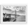 A fine art black and white HDR Photography print of golden gate bridge in San Francisco.