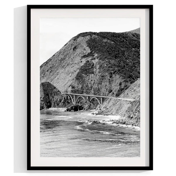 Discover the captivating beauty of Big Sur with our set of 3 black and white coastal prints. The prints feature the mesmerizing McWay Falls, the stunning Pfeiffer Beach, and the breathtaking iconic Bixby Bridge on Highway 1, California.