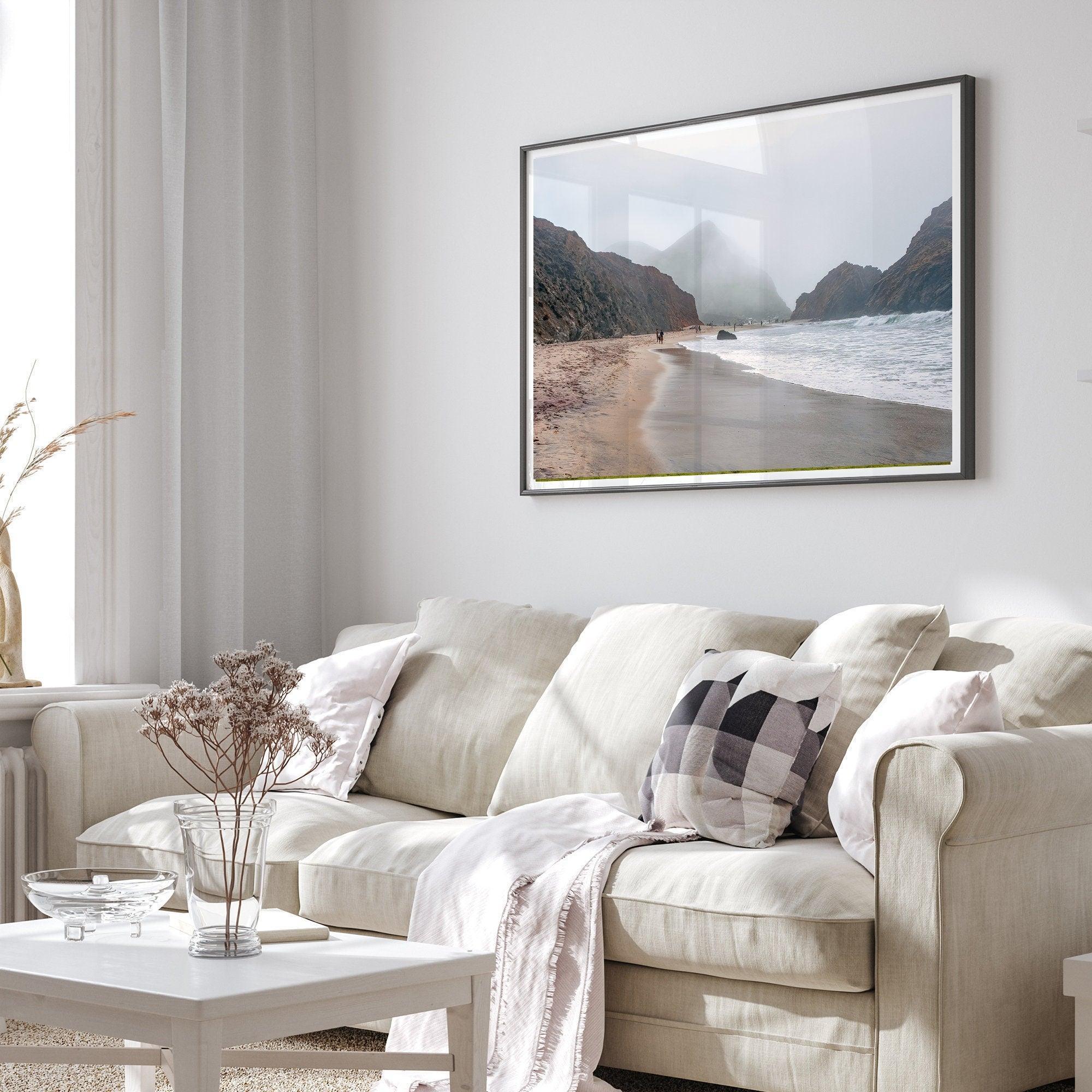 A stunning fine art unframed or framed print of a foggy Pfeiffer beach in Big Sur, California.