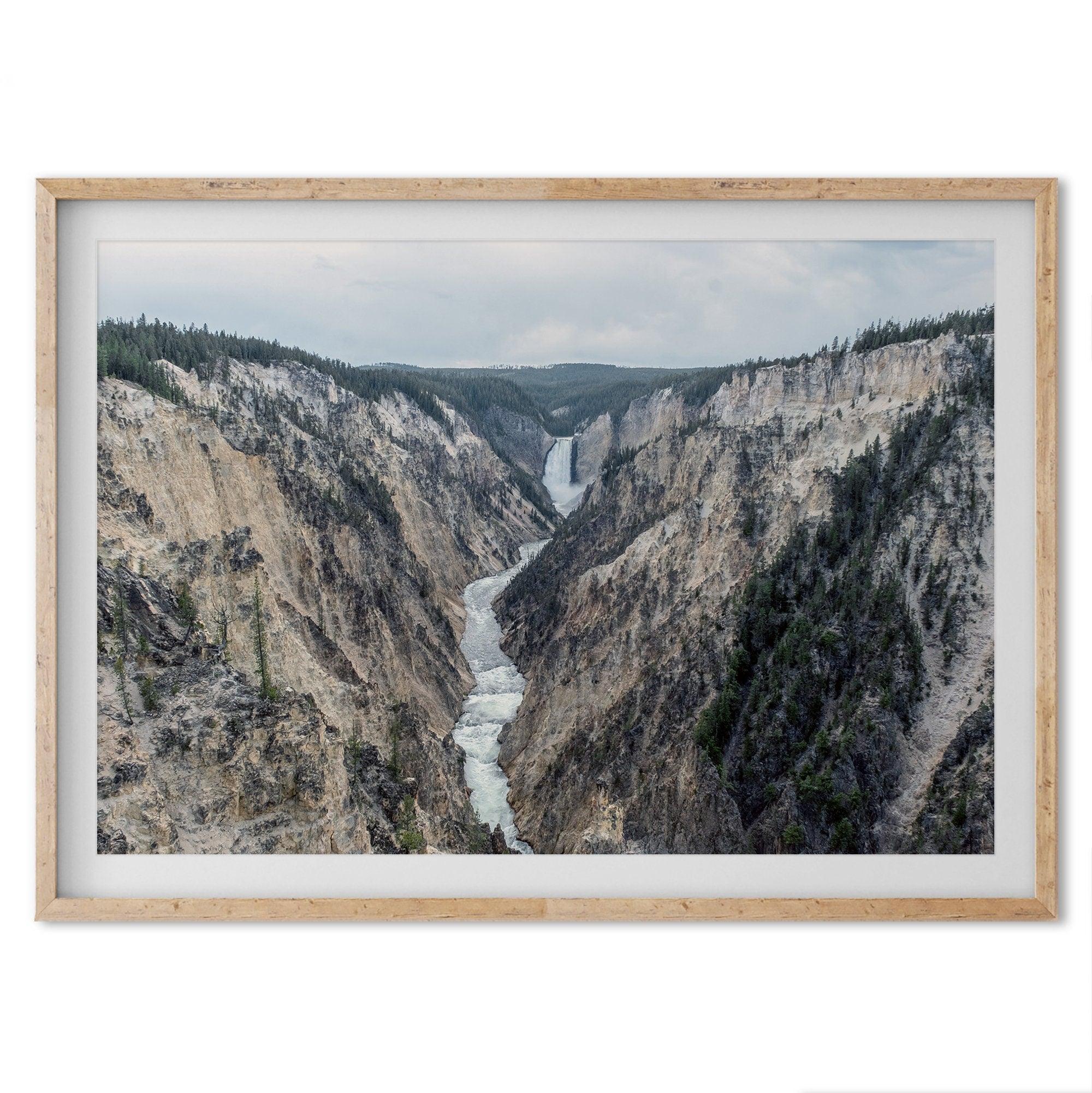 A stunning framed or unframed fine art print of the breathtaking waterfall in the "Grand Canyon of The Yellowstone". This Yellowstone National Park poster will take your breath away.