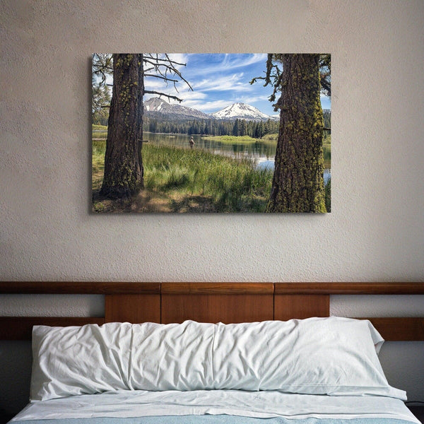 Fly Fishing in Lassen National Part - Fine Art Canvas Print for Fishing Wall Decor and National Parks Wall Art - Large Landscape Canvas Art