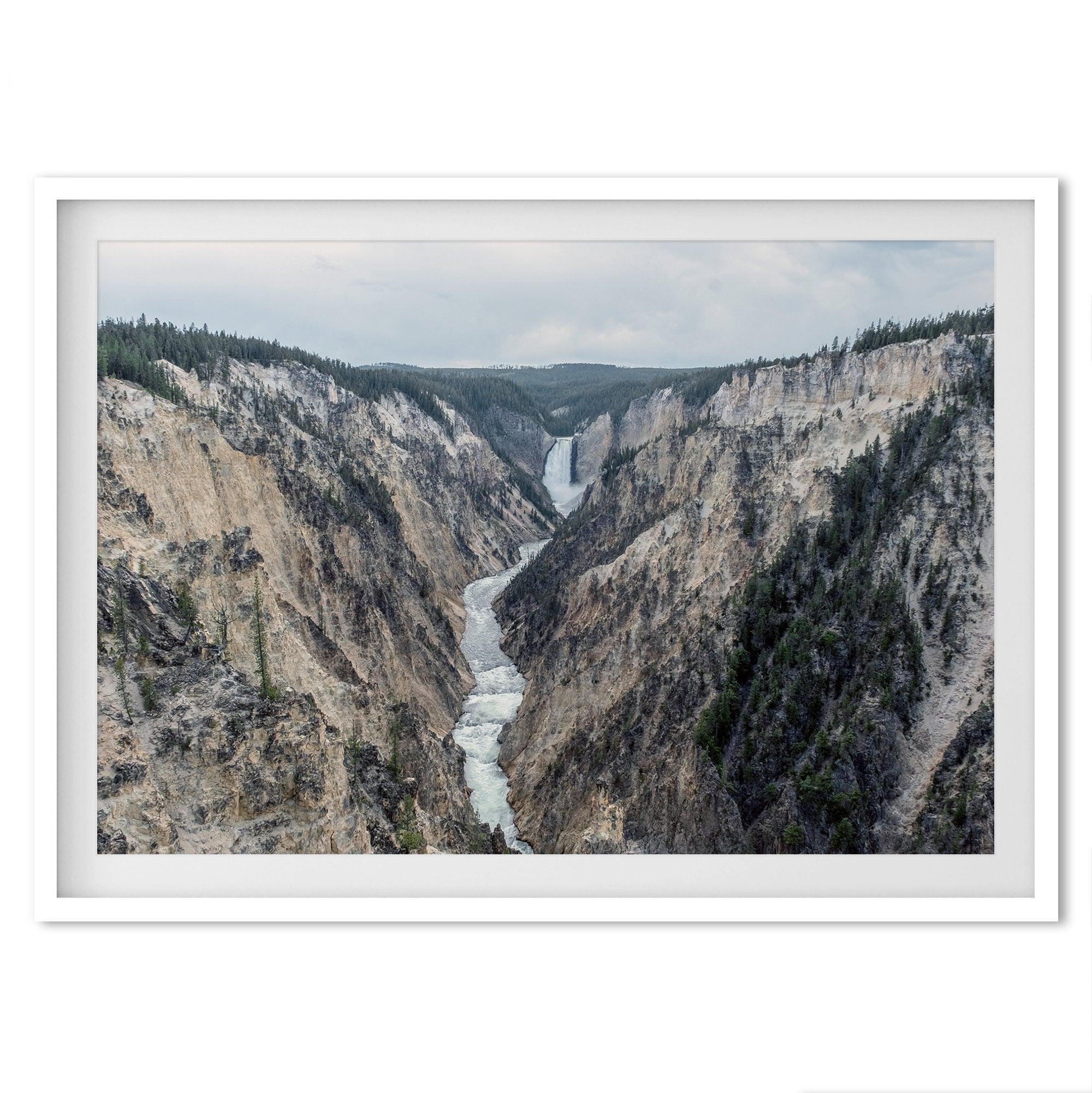 A stunning framed or unframed fine art print of the breathtaking waterfall in the "Grand Canyon of The Yellowstone". This Yellowstone National Park poster will take your breath away.