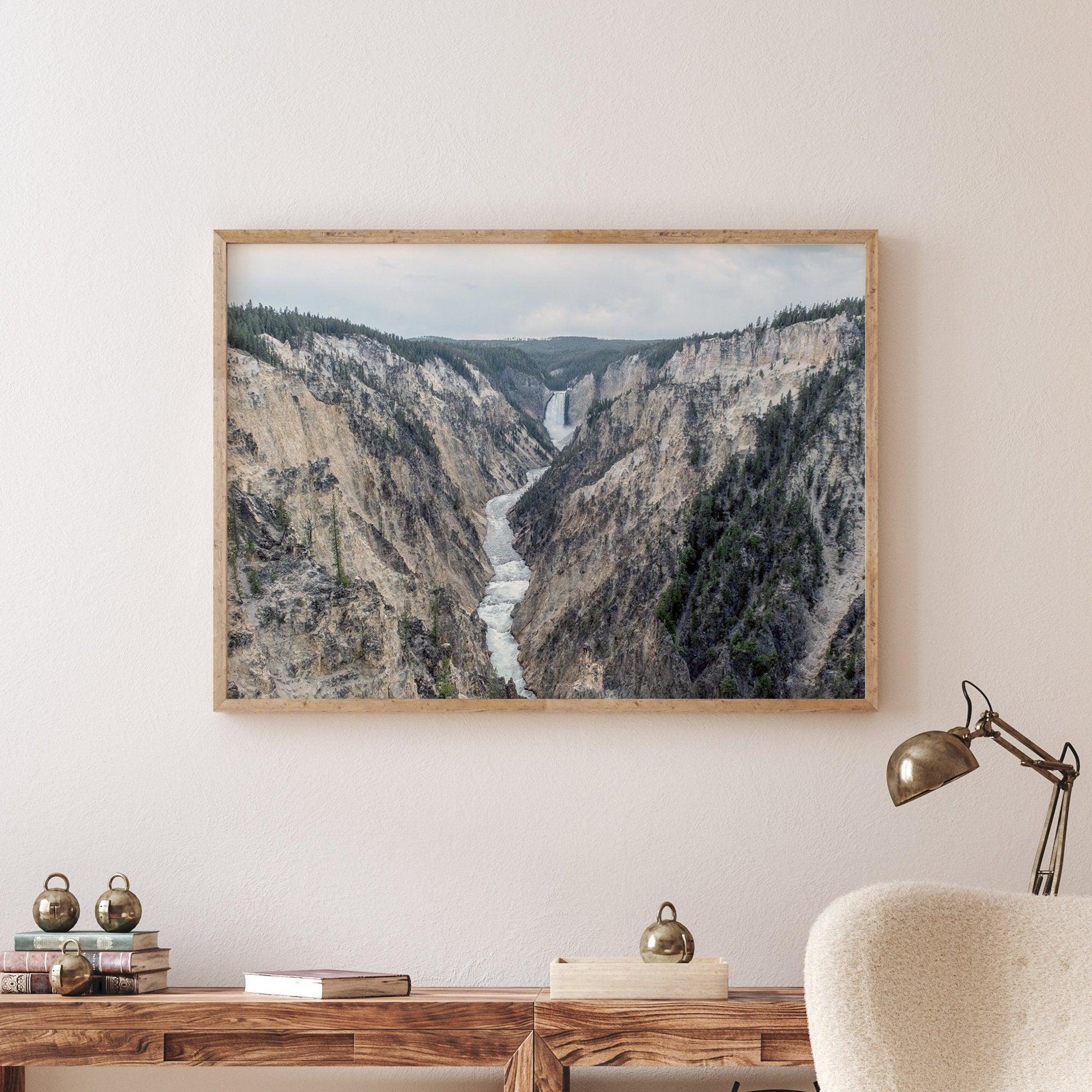 A stunning framed or unframed fine art print of the breathtaking waterfall in the "Grand Canyon of The Yellowstone". This Yellowstone National Park poster will take your breath away.