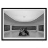 This unique black and white fine art Paris photo print transports you to the heart of the Musée d&#39;Orsay in Paris, the center of the Impressionist movement. This Paris wall art showcases spectators sitting in the middle of the Monet exhibition.