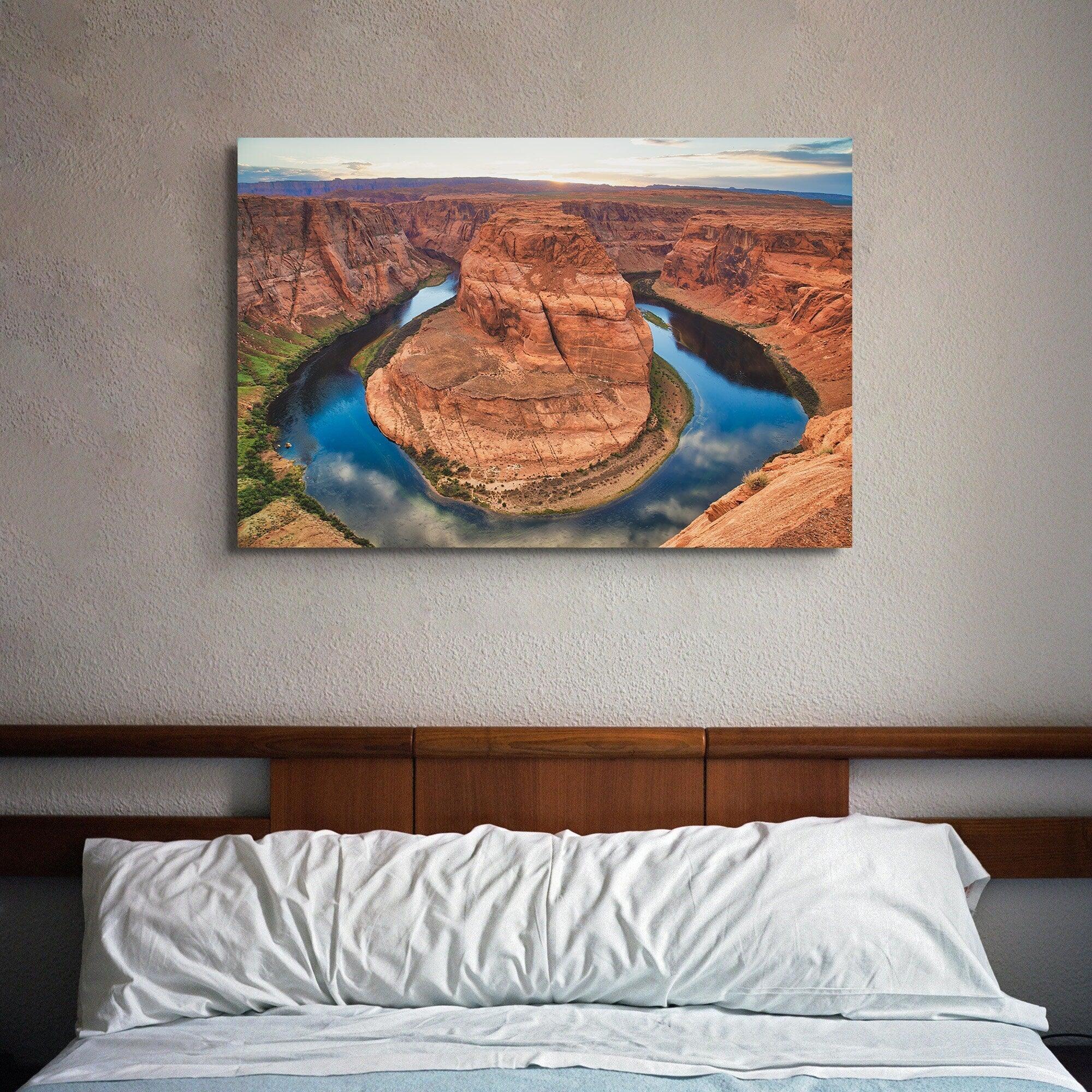 Horseshoe Bend Fine Art Canvas Print - Oversized Stretched or Framed Arizona Desert Landscape Wall Art, Nature Photography For Home Decor