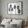 A fine art black and white beach print with a Los Angeles row of palm trees. If you are looking for a minimalist palm tree wall art, this is the one for you.