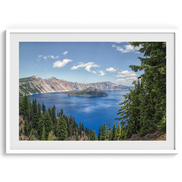 Fine Art Crater Lake Photography Print - Oregon Wall Decor, Large Framed National Park Blue Wall Art for Home Decor