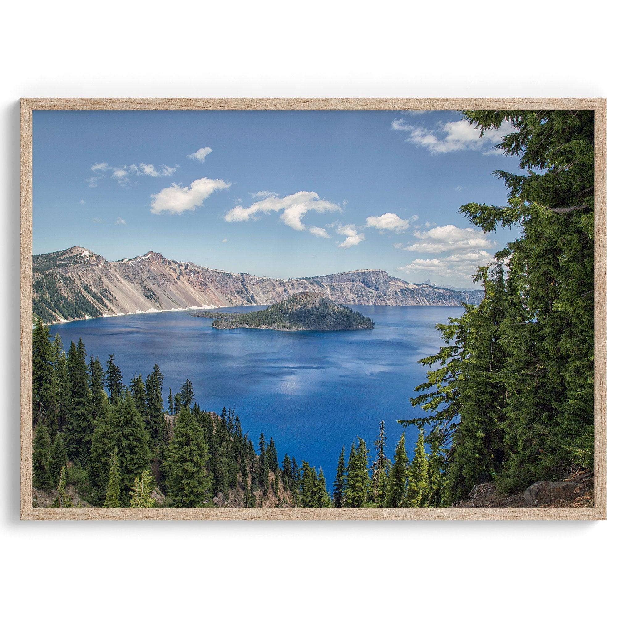 Fine Art Crater Lake Photography Print - Oregon Wall Decor, Large Framed National Park Blue Wall Art for Home Decor