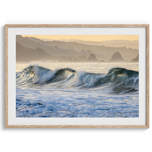 A fine art Ocean print showcasing water waves crashing in the ocean. this beach-themed wall art will make you want to jump into the waves every time you look at it. Taken in Bodega Bay, California.
