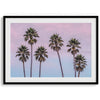 Pink Sunset Beach Palm Tree Fine Art Print - Minimalist Palm Trees Wall Art, Beach Photography Art Print, Coastal Home Decor